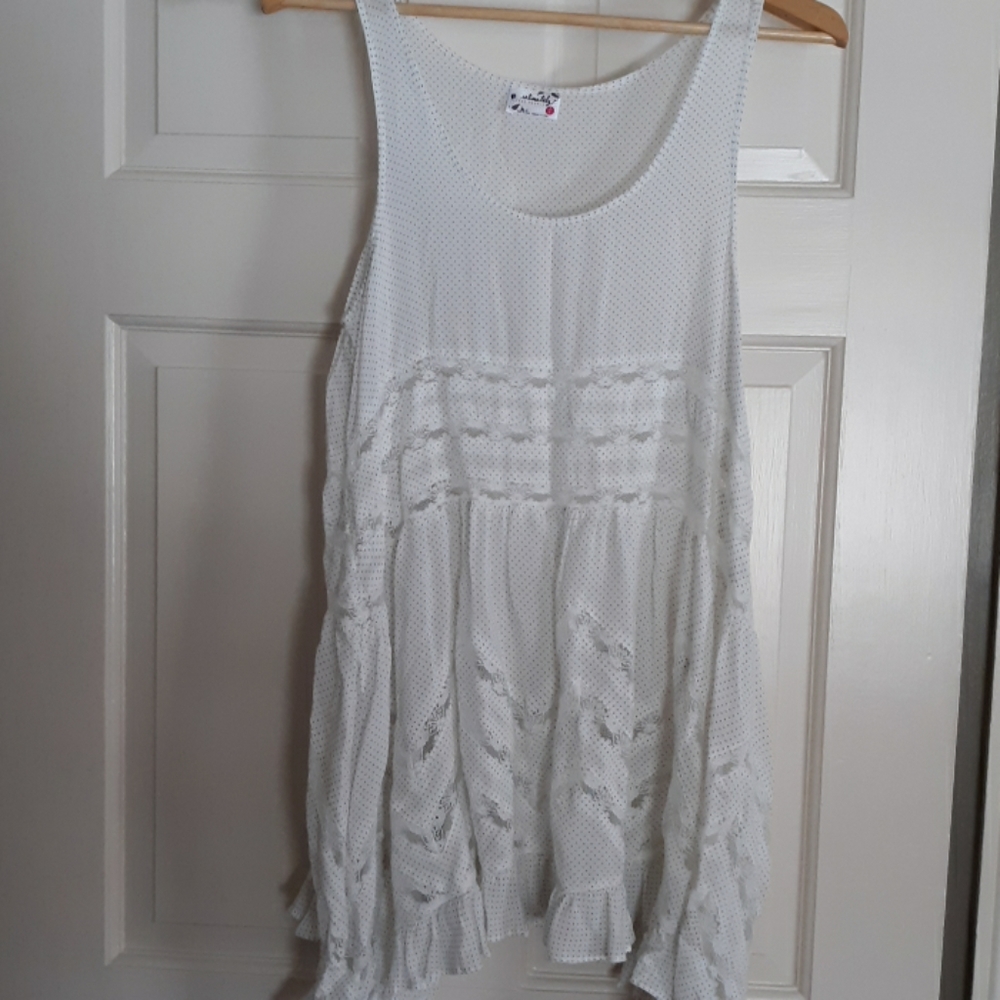 Free People lace & voile slip